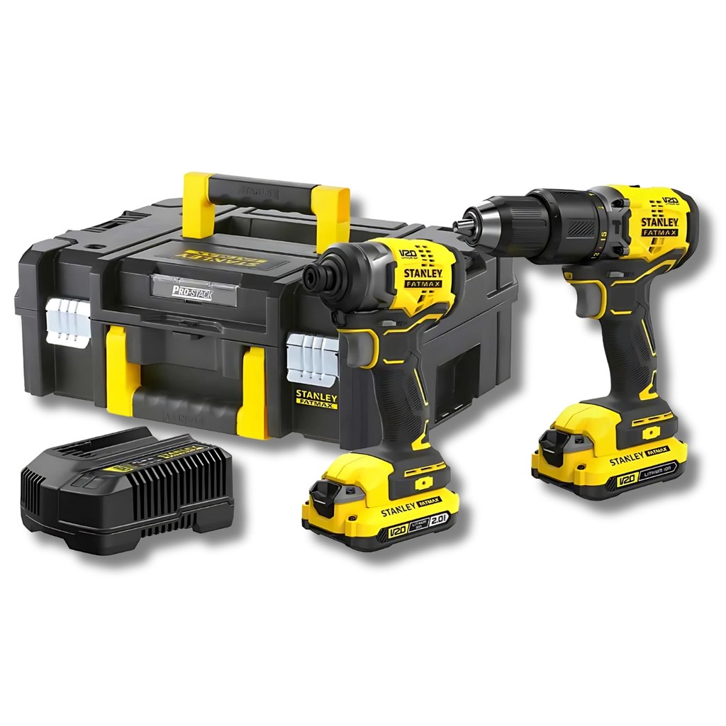 Kit Furadeira De Impacto 20v Stanley SBDI465D2T + Maleta TSTAK