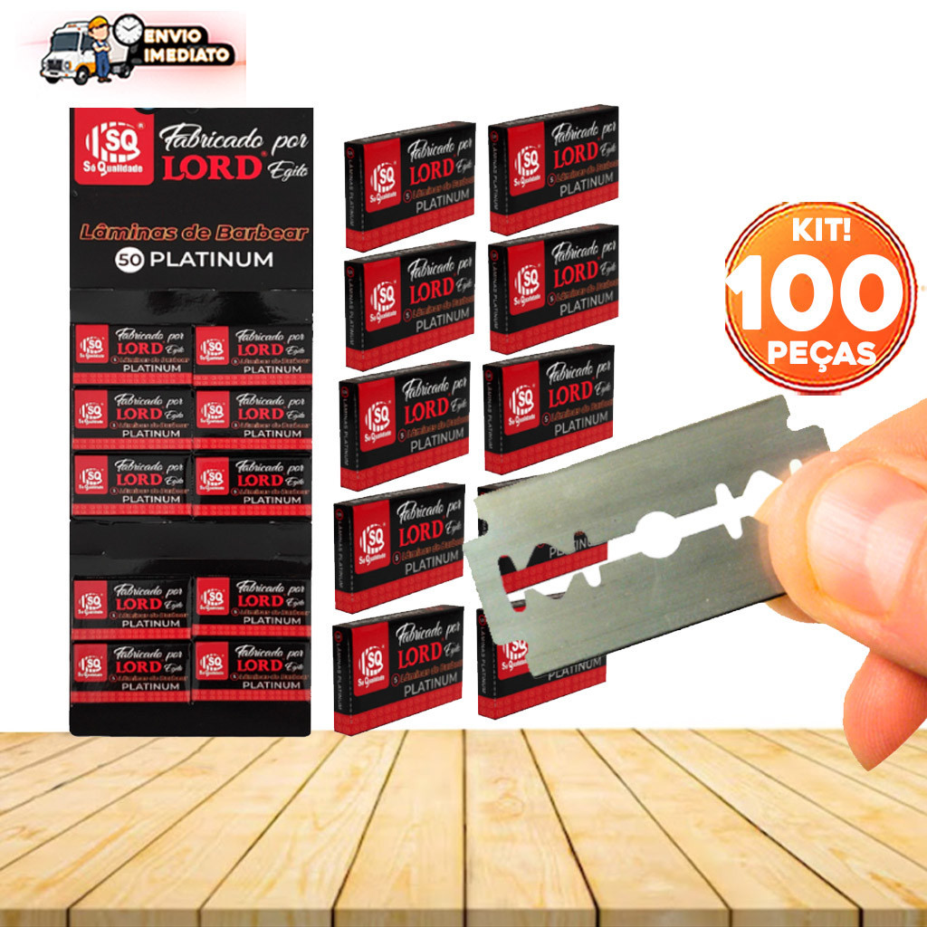 Lâmina De Barbear  Platinum Cartela  Kit 100 unidades Cabelereiro Para Uso Navalha Para Salão Cabelo em Oferta na Shopee