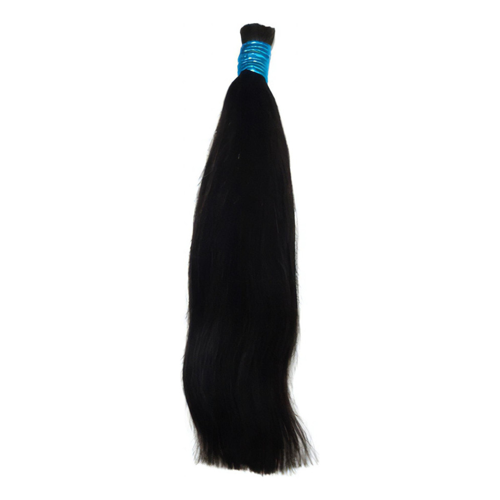 Cabelo Humano Liso Natural 70 cm 100 g Cor Castanho