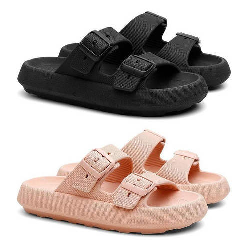 Kit 2 Chinelos Papete Nuvem Unissex Slide Tira Dupla Confort
