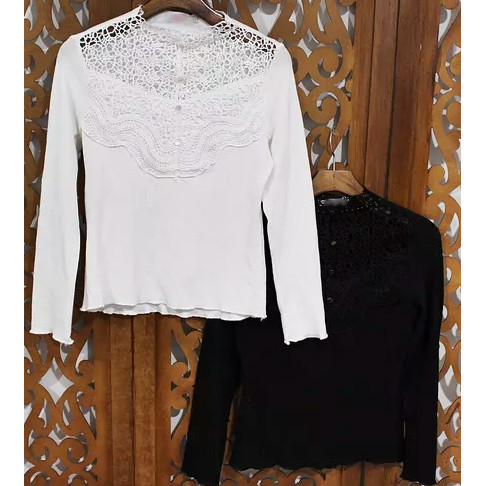 Roupas Femininas Blusa Renda Guipir Trabalhada Pedraria Social Elegante 2520