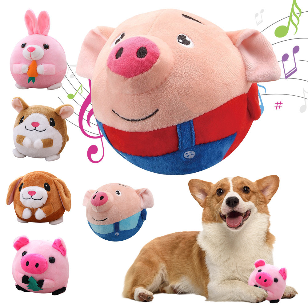 Brinquedos Saltitantes Automáticos De Pelúcia Vibração De Música Resistente À Mordida Bola Saltitante