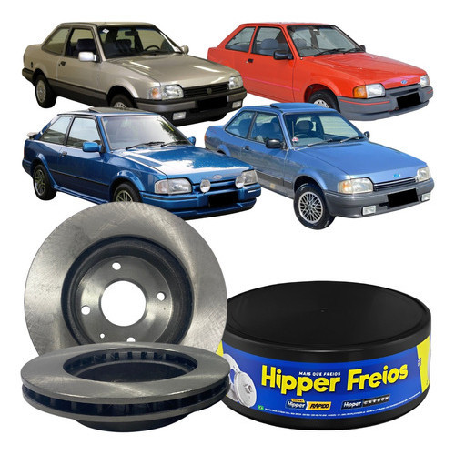 Par Disco Freio Dianteiro Ventilado Escort Hobby Xr3 Verona Apollo - Spare Parts and Accessories for Vehicles