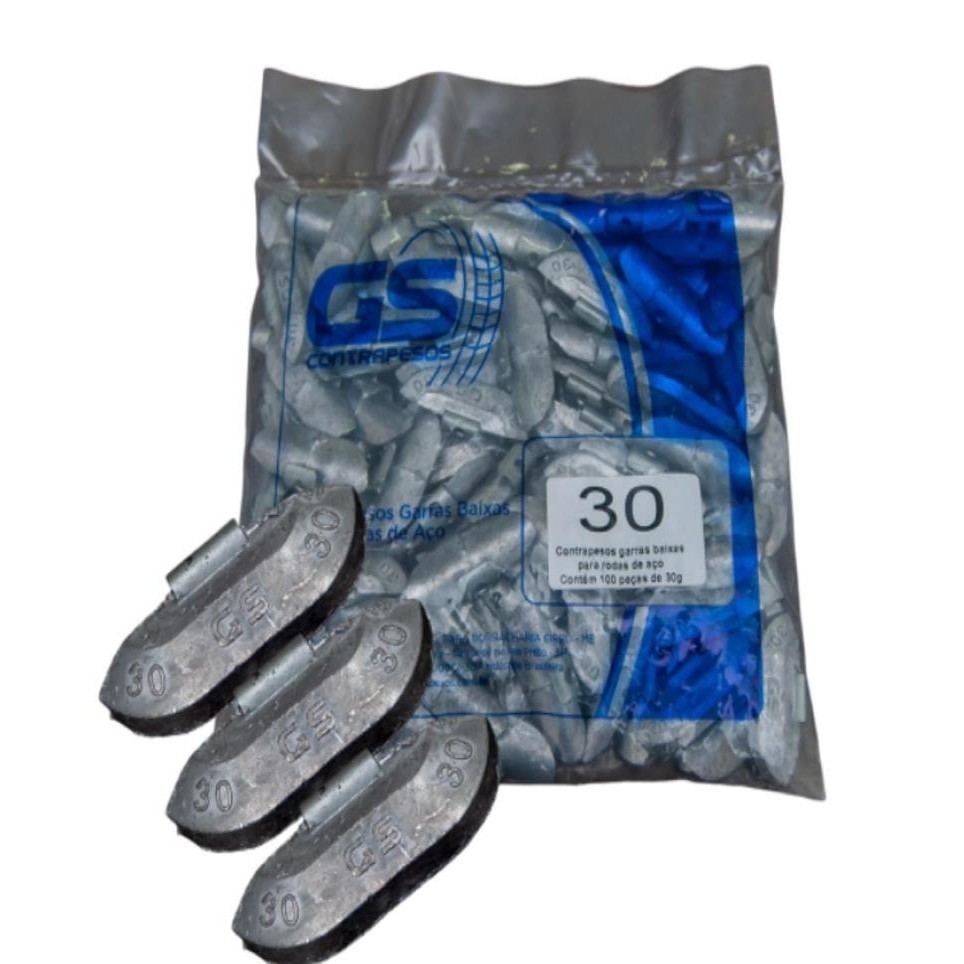 Chumbo para Balanceamento Contrapeso Contra Peso Garra Baixa 30 Gramas Pacote Com 100 unidades em Oferta na Shopee