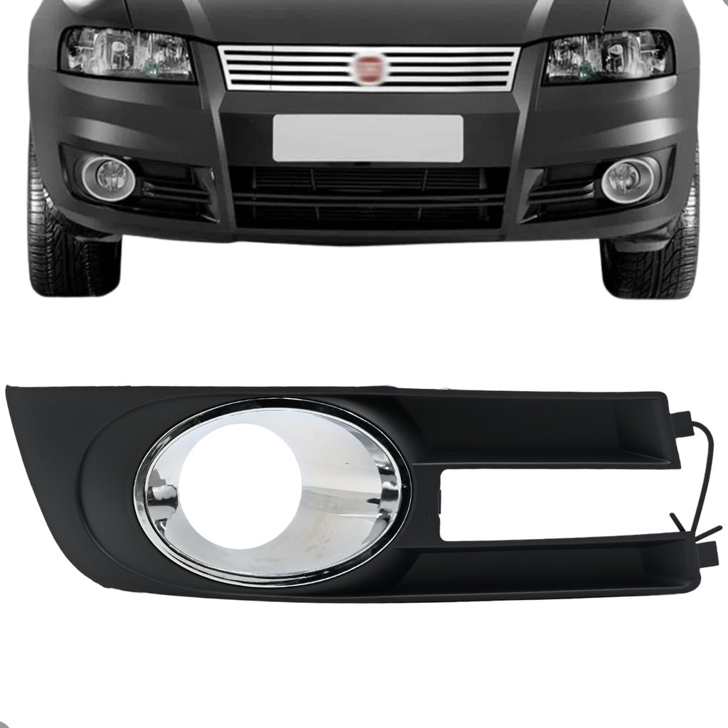 Moldura Stilo 2008 Até 2010 2011 2012 Preto Aro Cromado Com Milha