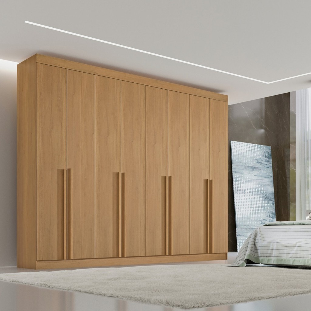 Guarda-roupa Casal MDF 08 Portas Império Cinamomo em Oferta na Shopee