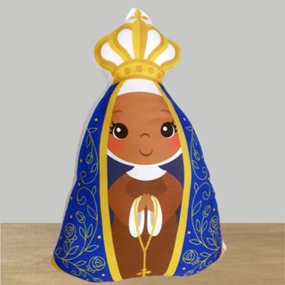 Almofada Infantil Nossa Senhora Aparecida 40 cm de Altura Estampada FRENTE E VERSO em Oferta na Shopee