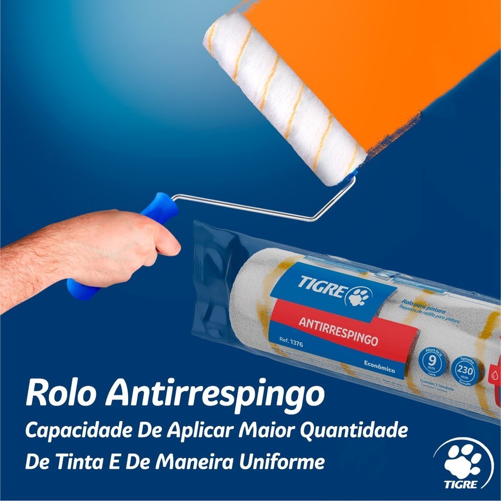 Rolo de Lã Sintética Antirrespingo Econômico - Ref. 1376 - Tigre · foto 2
