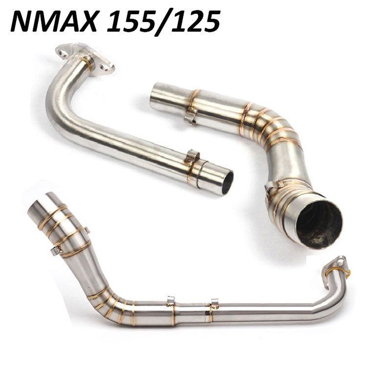 Tubo De Ligação Frontal De Escape De Motocicleta Em Aço Inoxidável Para YAMAHA Nmax 155 125 Cotovelo