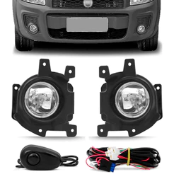 Kit Farol de Milha Fiat Strada Working 2014 2015 2016 2017 2018 2019 2020 2021 Botão Alternativo