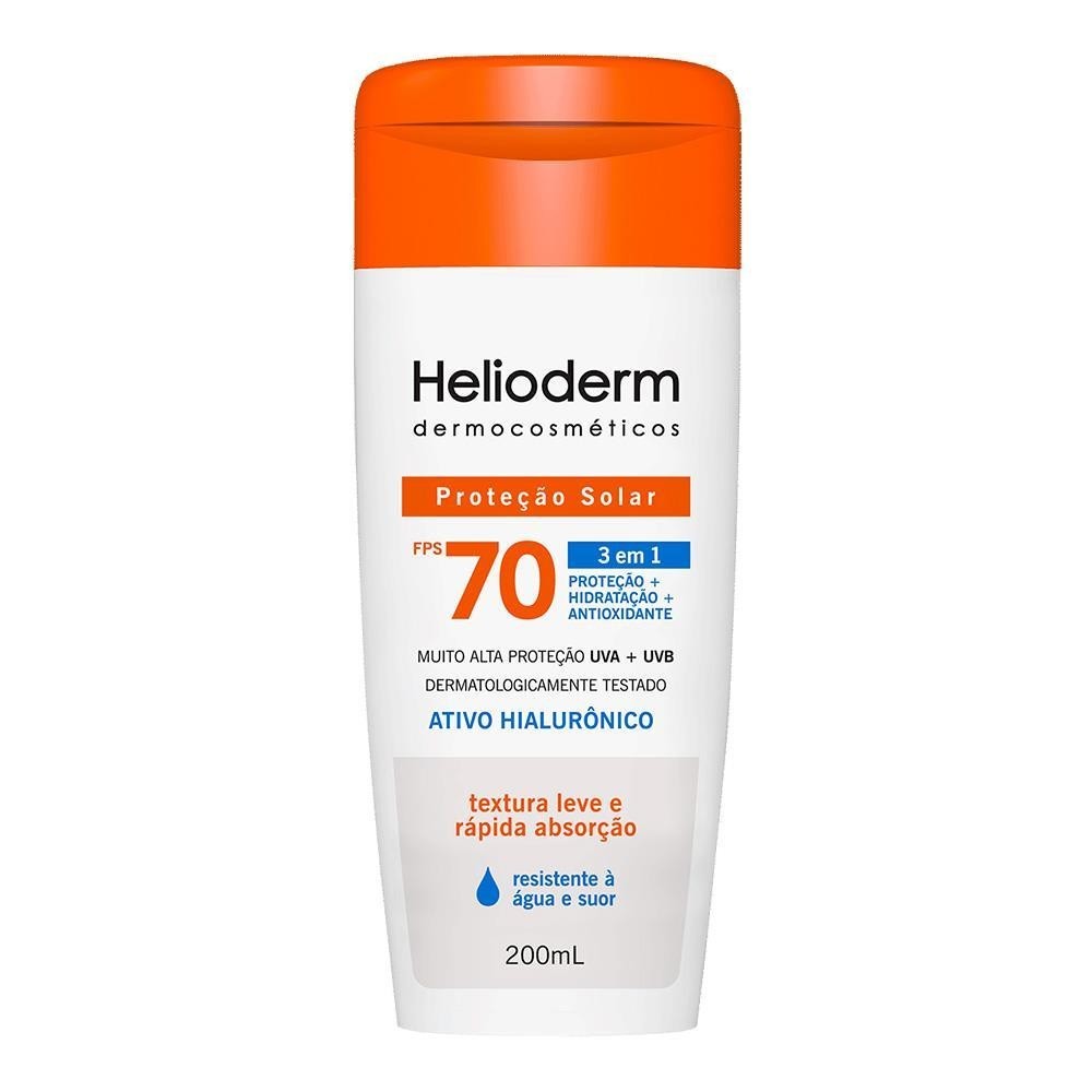 HELIODERM PROTETOR SOLAR CORPORAL FPS70 COM 200ML em Oferta na Shopee