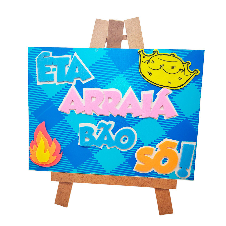 Placa Cavalete - Eta Arraia Bão Sô - Laranja - 1 unidade - Grinfest - Rizzo