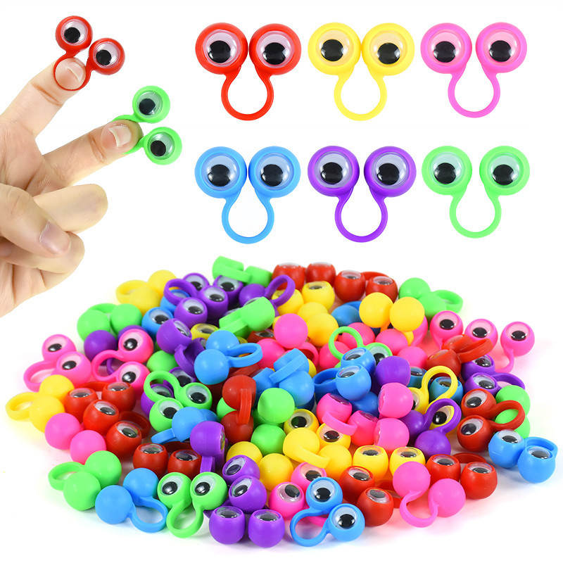10/20pcs Fantoches De Dedo Coloridos Anel De Plástico Wiggly Eyeball Kids Birthday Party Favorece Sacos em Oferta na Shopee