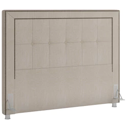 Cabeceira Cama Box Queen 160 cm P05 Atenas Linho Creme - Lyam Decor