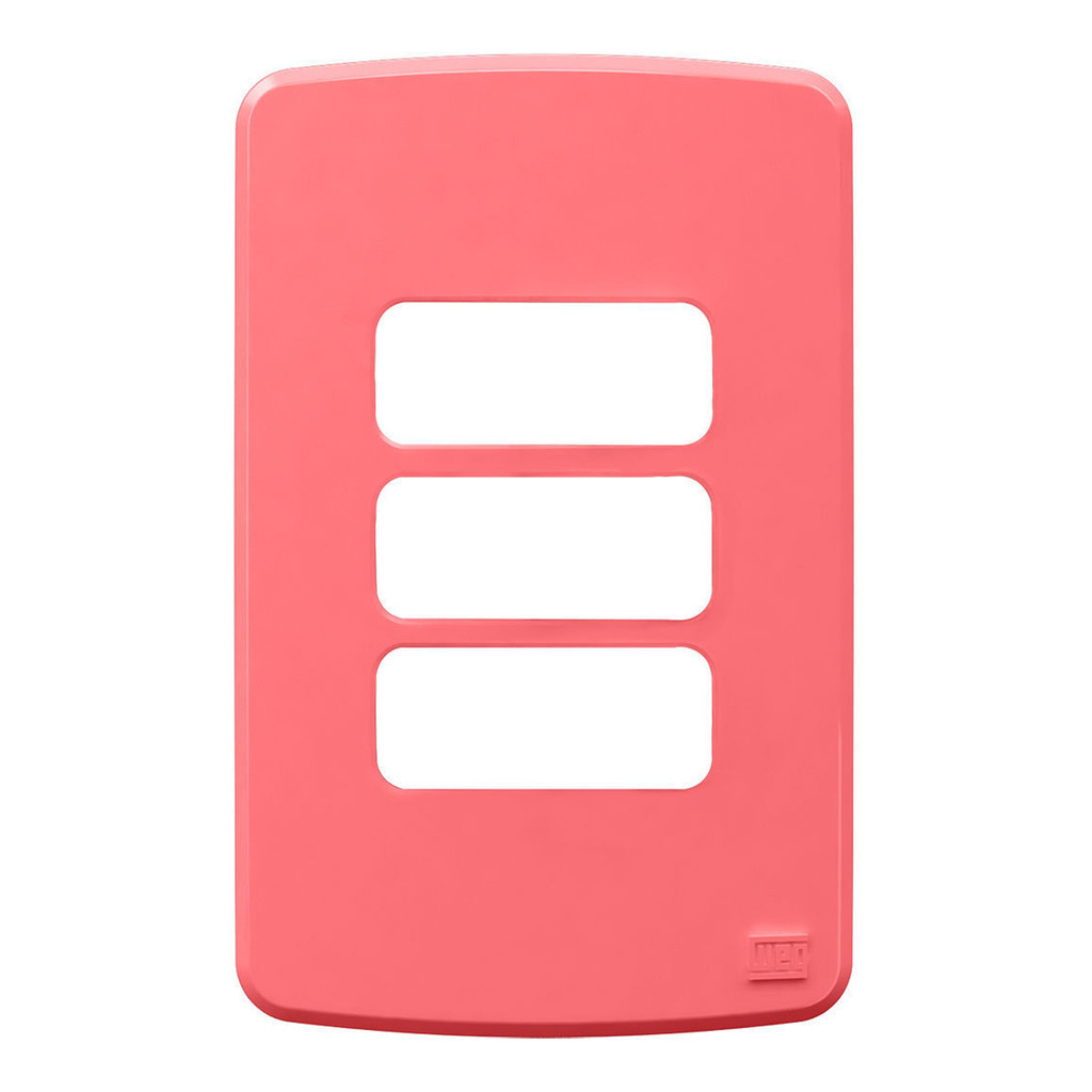 Placa Acabamento 4X2 3 Postos Rosa Plástico Composé Weg em Oferta na Shopee