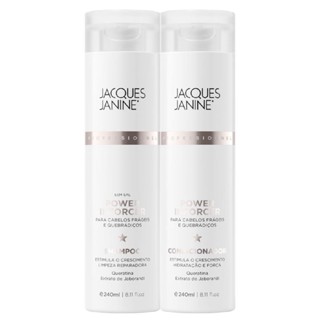 Kit Jacques Janine Power Inforcer Shampoo Sem Sal 240ml Condicionador Leave-In 240ml em Oferta na Shopee