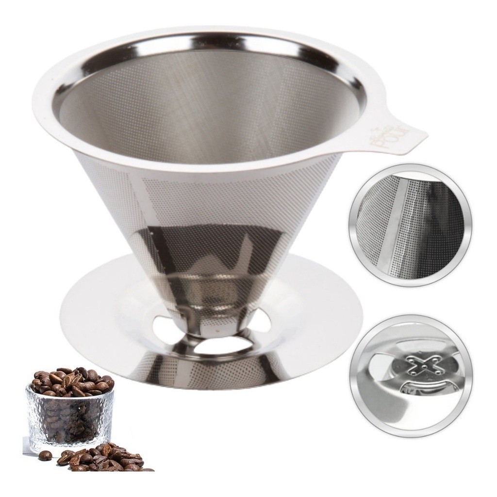 Coador Filtro De Café 102 Inox Peneira Aço Sem Uso De Papel