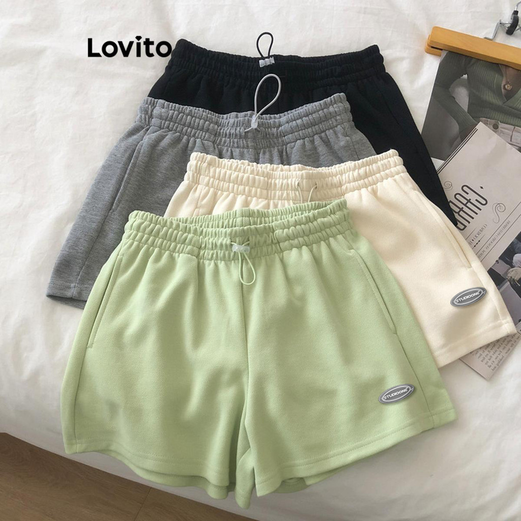Lovito Casual Short Feminino com Cordão e Bolso LNE55422 - Women Clothes