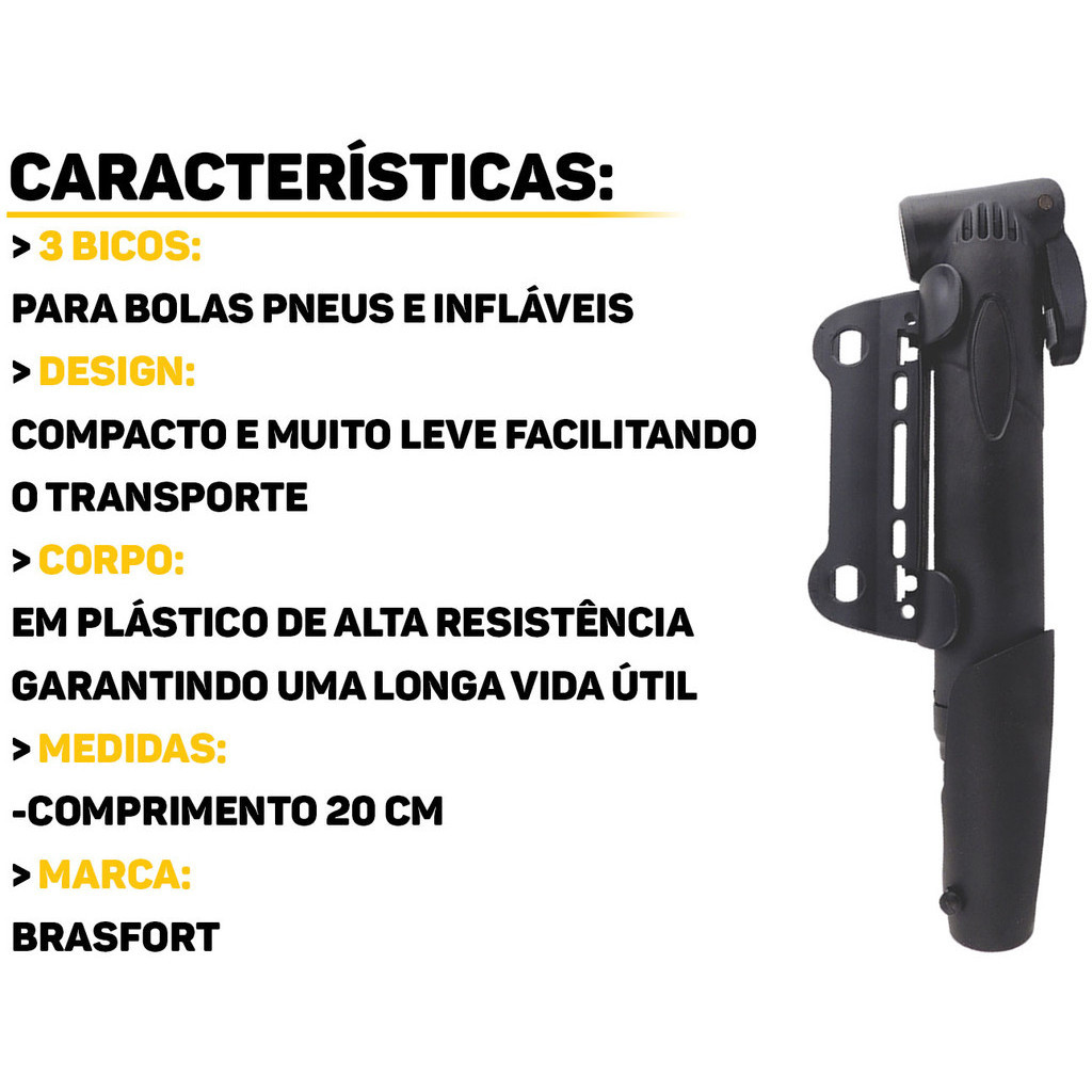 Detalhes do Mini Bomba De Ar Manual Plástica Portátil Para Encher Bolas Pneus Infláveis Com Três Adaptadores