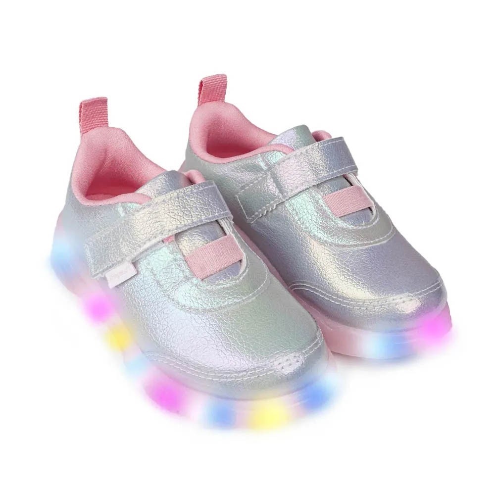 Tênis Infantil Feminino Pampili Liz Luz com Luz de Led