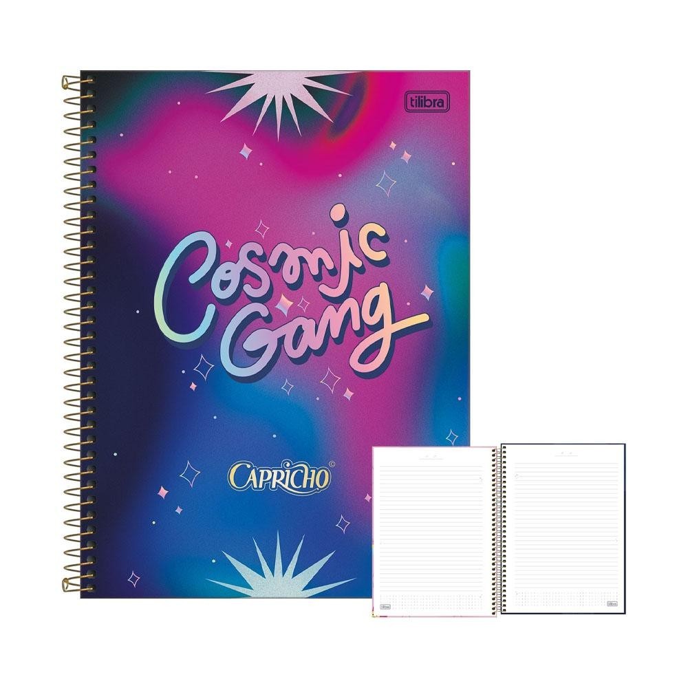 Caderno Universitário 20x27,5cm (Grande) Capricho Cosmic Going 80 Folhas Tilibra
