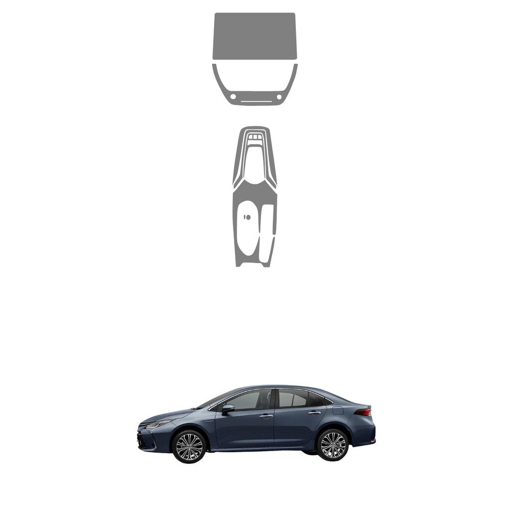 Película PPF Proteção Kit Console Central Console do Ar Multimídia Toyota Corolla Altis Hybrid 2026 TPU Anti Risco