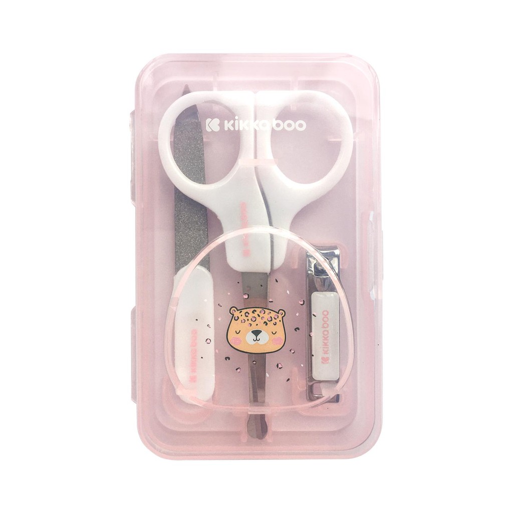 Kit Cuidados Higiene Manicure para Bebês com Estojo Savanna Pink KikkaBoo em Oferta na Shopee