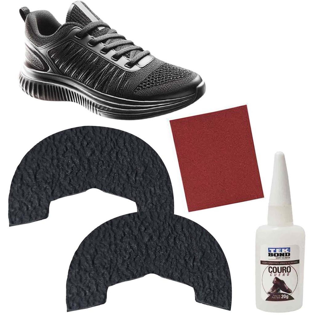 kit reparo para tenis placa de borracha 2 unidades