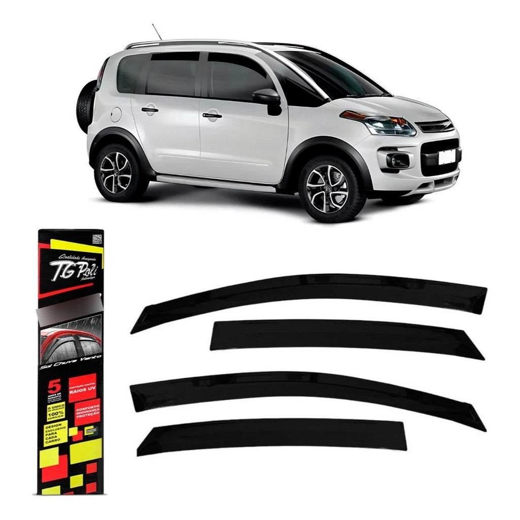 Calha de Chuva C3 Picasso e Air Cross 2010 a 2020 4P TG Poli Defletor Portas Protetor Janelas Fumê em Oferta na Shopee