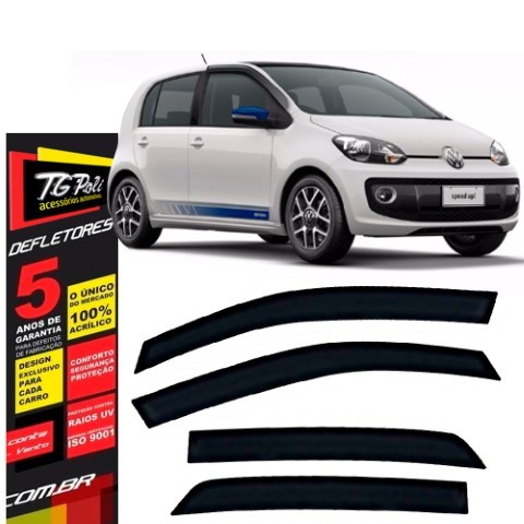 Calha de Chuva Volkswagen Up 2014 a 2021 TG Poli Defletor 4 portas Protetor Janelas Fumê em Oferta na Shopee