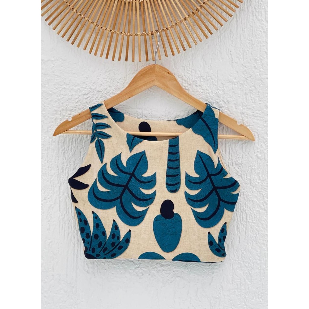 Cropped Feminino Estampado Blusa Top Regata Moda Verão