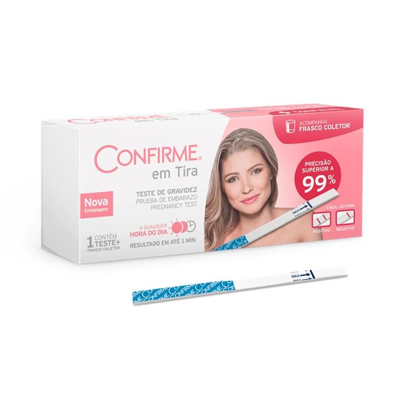 Teste de Gravidez Confirme em Tira 1 Teste + Frasco Coletor em Oferta na Shopee