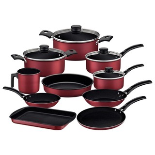 Jogo de Panelas Tramontina Turim em Alumínio Antiaderente Vermelho 10 Peças em Oferta na Shopee