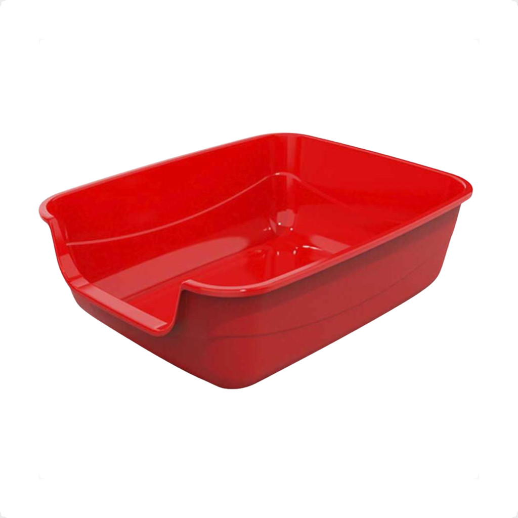 Caixa de Areia Gatos Grande 62x50x20 Furba Jumbox Pet Injet - Vermelho em Oferta na Shopee