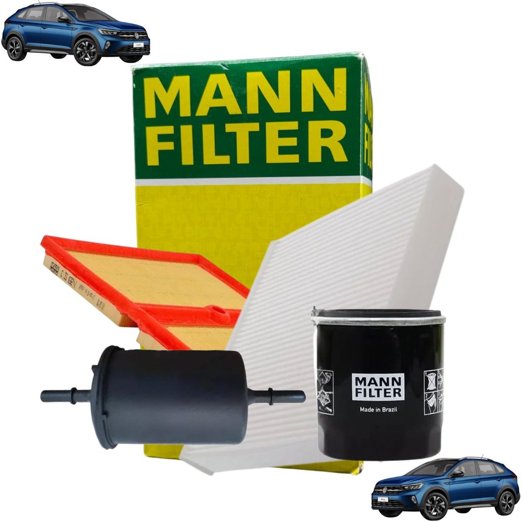 Kit Revisão Filtro Ar Cabine Combustível Óleo - Nivus 2020 A 2024 / T 2019 A 2024 - Mann Filter Sp110754