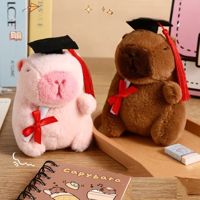 Kawaii Dr . Capivara Chaveiro De Pelúcia Mochila Acessórios Pingente Presente De Formatura De Estudante em Oferta na Shopee
