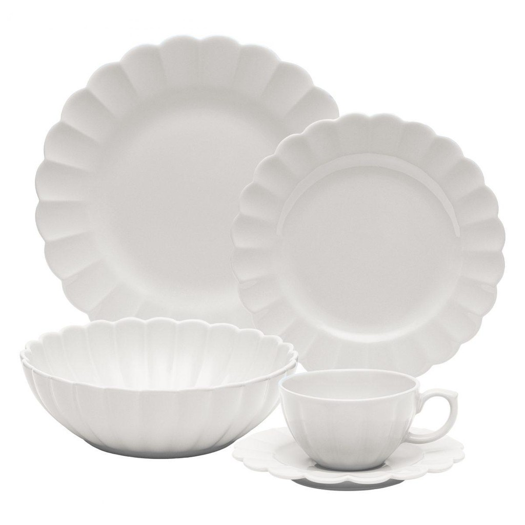 Aparelho de Jantar e Chá 30 Peças Oxford Flora Camélia em Oferta na Shopee