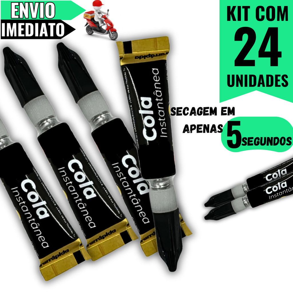 Kit com 24 Colas Super Bond – Adesivo Instantâneo de Alta Performance Para Diversos Materiais