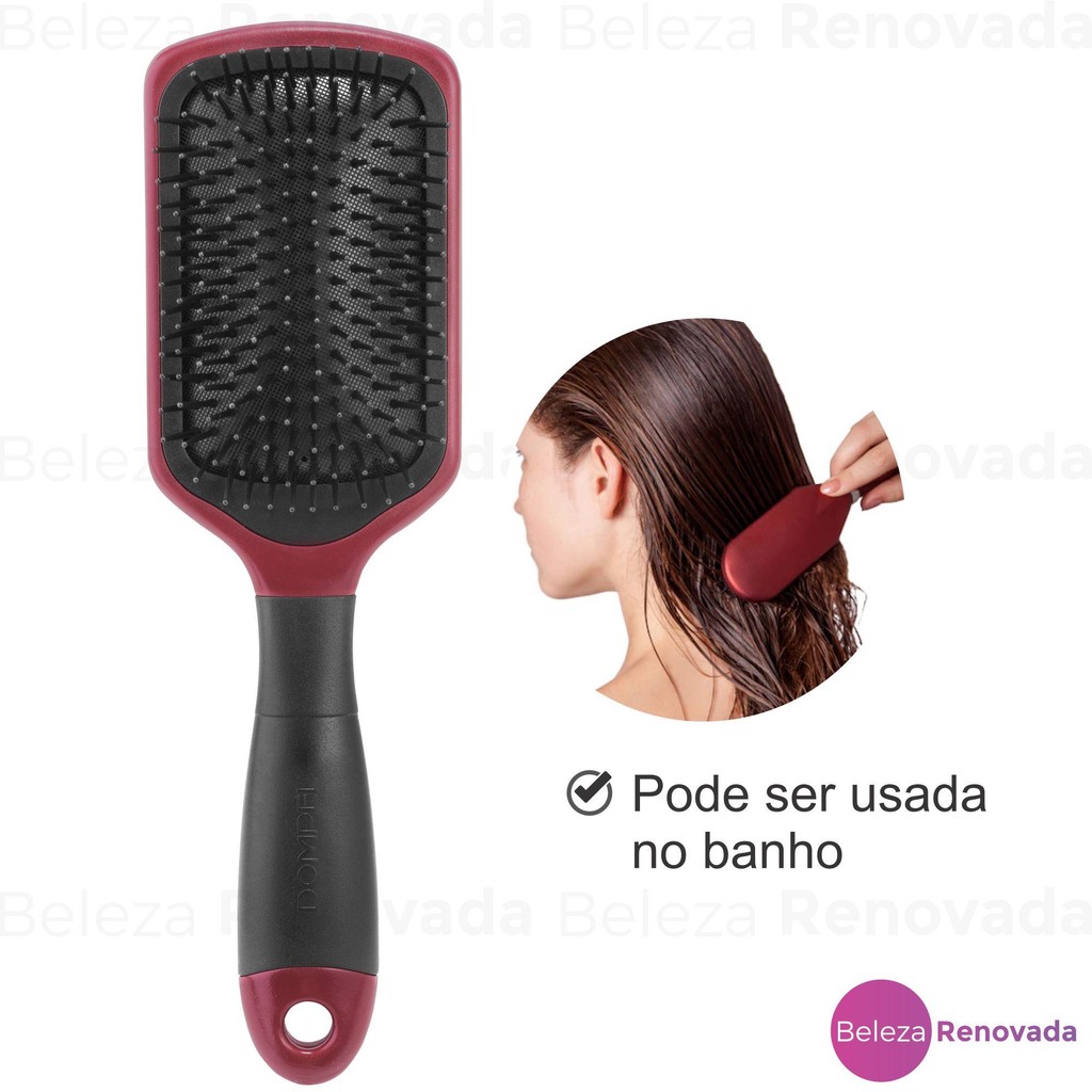 Detalhes do Escova Cabelo Raquete Profissional Almofadada Cabeleireiro