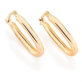 Brinco Argola Lisa No Formato Oval Rommanel 520808 em Oferta na Shopee