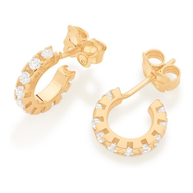 Brinco Meia Argola Com Zircônias Rommanel 526644 em Oferta na Shopee