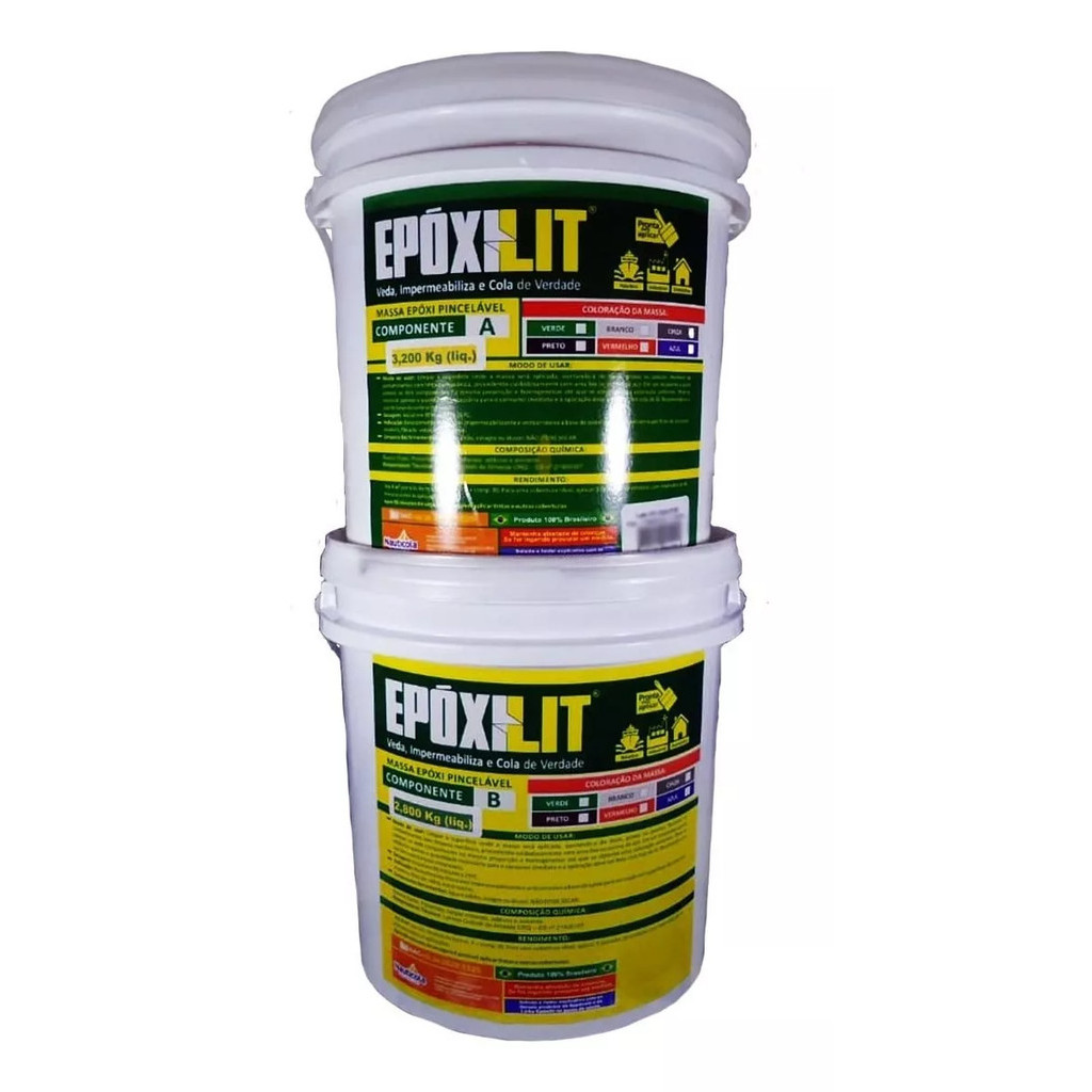 Resina Epoxilit Massa Pincelável Impermeabilizante 6 Kg em Oferta na Shopee
