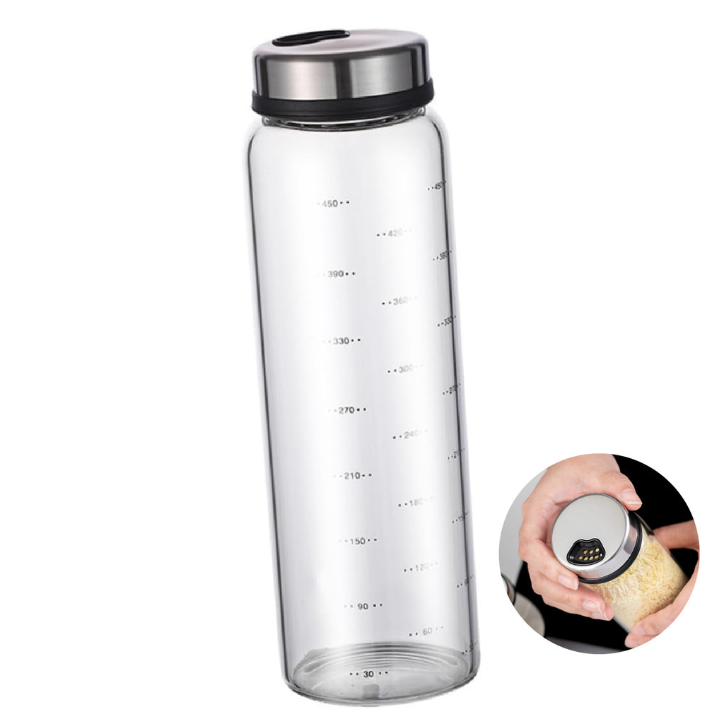 Pote de Vidro Hermetico Mantimentos com Tampa Inox Giratoria Premium 500ml Mimo Style