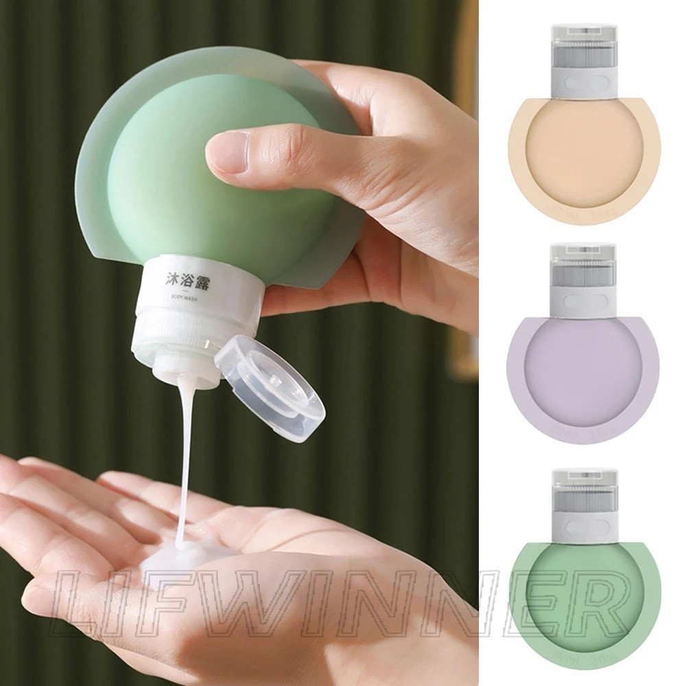 Frasco De 60/90ml De Silicone Split-Para Gel De Banho , Shampoo , Distribuidor De Cosméticos-Armazenamento Em Forma De Cogumelo-Recarregável , À Prova De Vazamentos , Espremer , Portátil-Tubo De Sub-Garrafa De Viagem