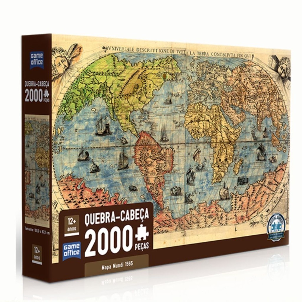 Quebra Cabeça Mapa Mundi 2000 Peças 003235 - Toyster em Oferta na Shopee
