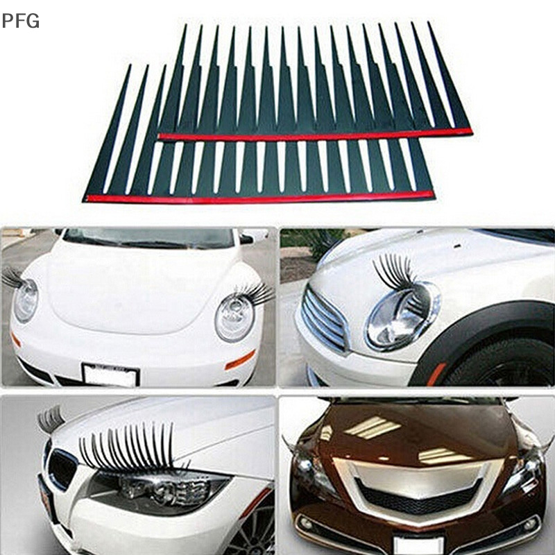 PFG 1 Par Chique Preto Cílios De Carro Farol Acessórios Adesivo Para FG