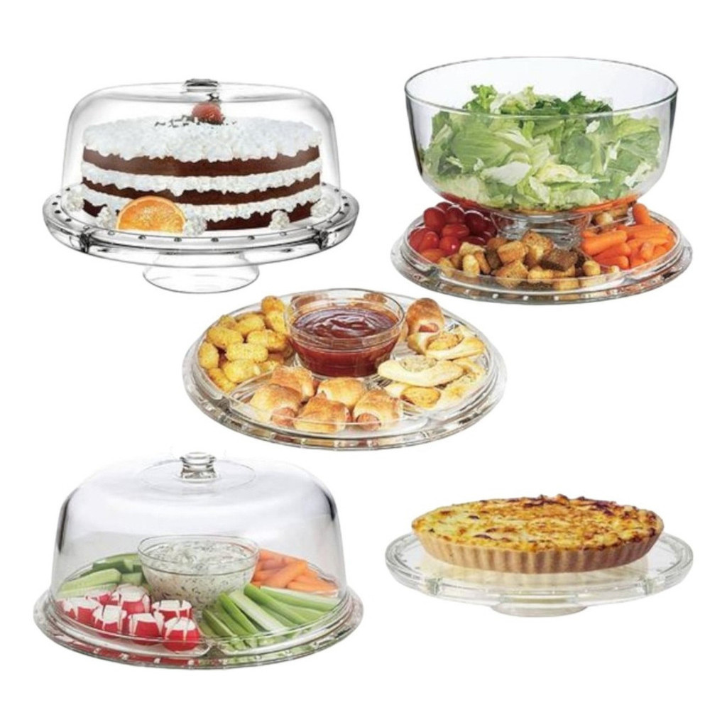 Boleira Petisqueira 5x1 Saladeira Conjunto Salada Frios Cozinha Gourmet