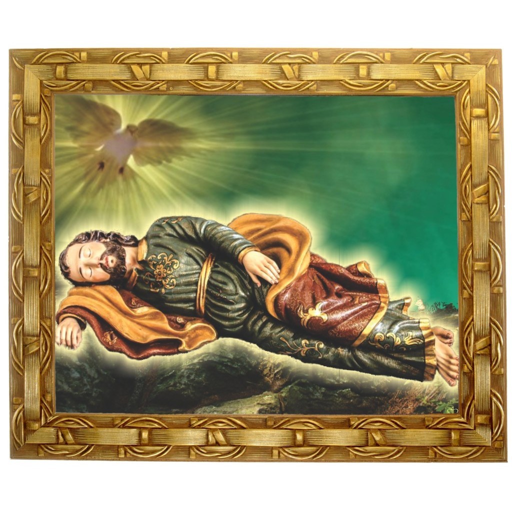 Quadro De São José, dormindo, Mod. 01, Tam. 30x25cm. Angelus