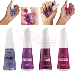 Kit 4 Esmaltes Risqué em Tons de Roxo