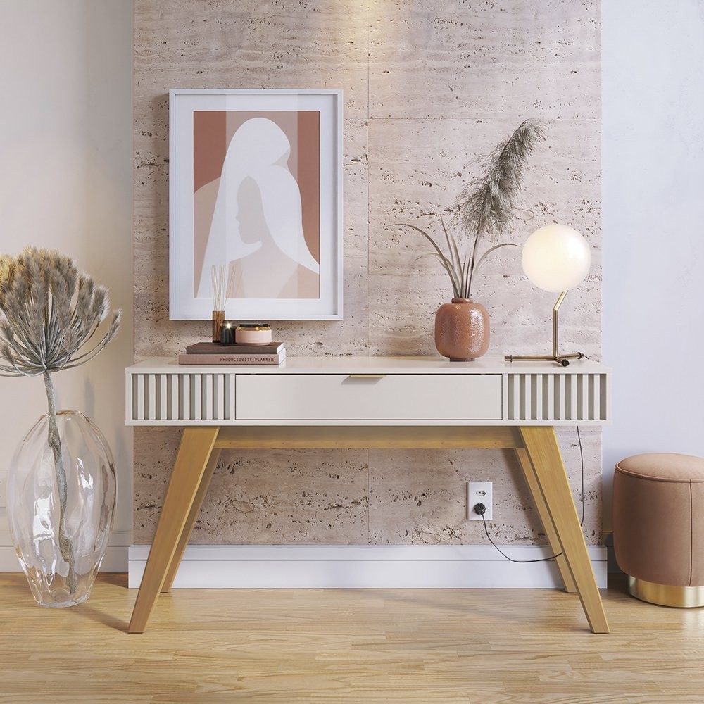 Aparador 1 Gaveta Riviera Móveis Águas Brasileiras Off White em Oferta na Shopee